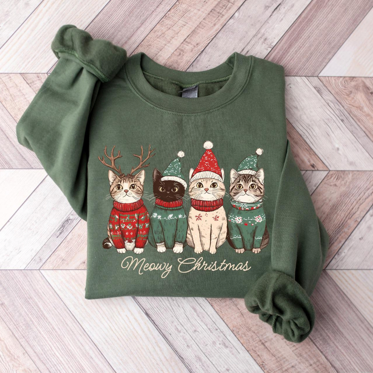 Meowy Christmas Shirt, Cat Christmas Sweatshirt, Cat Lover Xmas T-Shirt, Christmas Cat Mom Sweater, Catmas Gift For New Year, Xmas Crewneck 58ee5114-9d61-4b86-b8a0-b52ea0ad5907-6.png