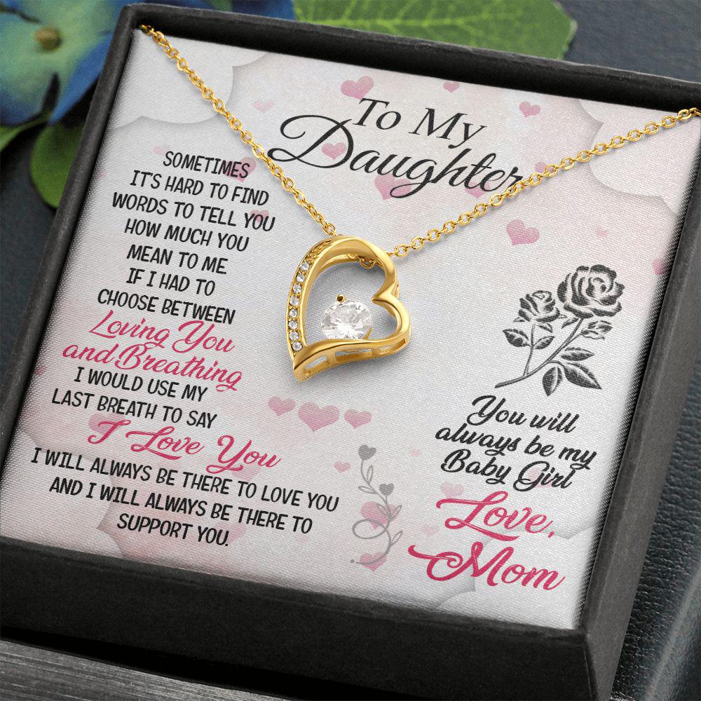 To My Daughter How Much You Mean To Me, Necklace With Message Card, Sentimental Gift For Daughter, Love From Mom. 590.jpg