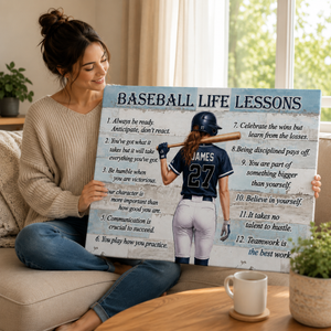 Baseball Life Lessons Custom Canvas - Personalized Motivational Sports Art for Players and Fans