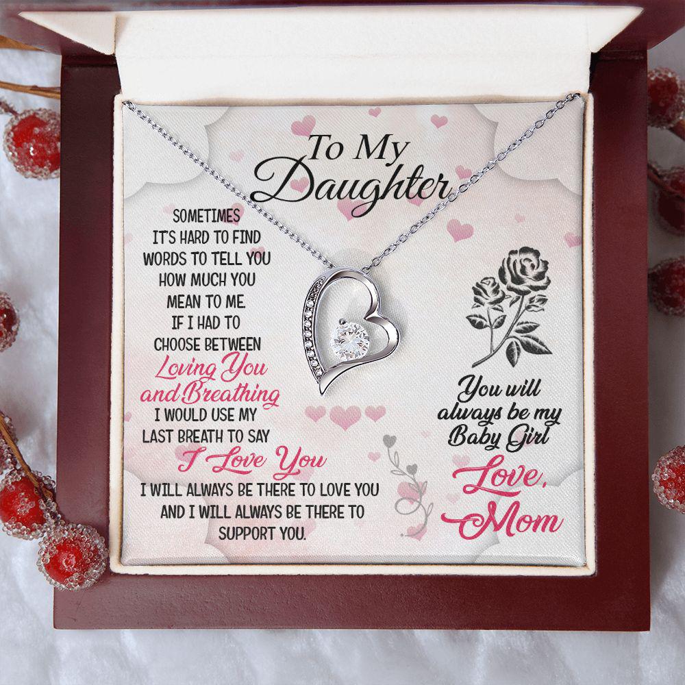 To My Daughter How Much You Mean To Me, Necklace With Message Card, Sentimental Gift For Daughter, Love From Mom. 591.jpg