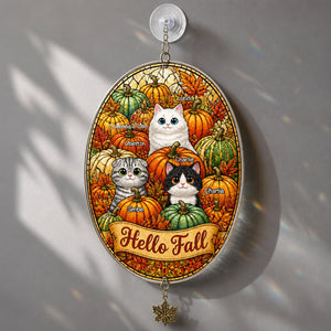 Hello Fall Custom Cat Portrait Garden Flag - Personalized 1 Layered Suncatcher with Charm 591bee0d-9d99-4a4d-a84a-ed9743c6650e.jpg