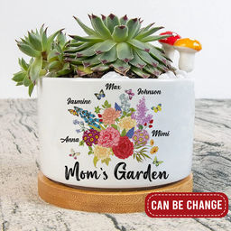 Plant Pot - Mom's Garden Flowers Plant Pot - Mother's Day Gifts, Birthday Gifts, Gifts For Mom, Grandma