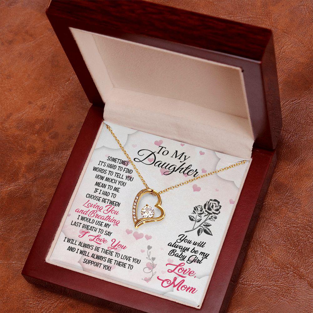To My Daughter How Much You Mean To Me, Necklace With Message Card, Sentimental Gift For Daughter, Love From Mom. 592.jpg
