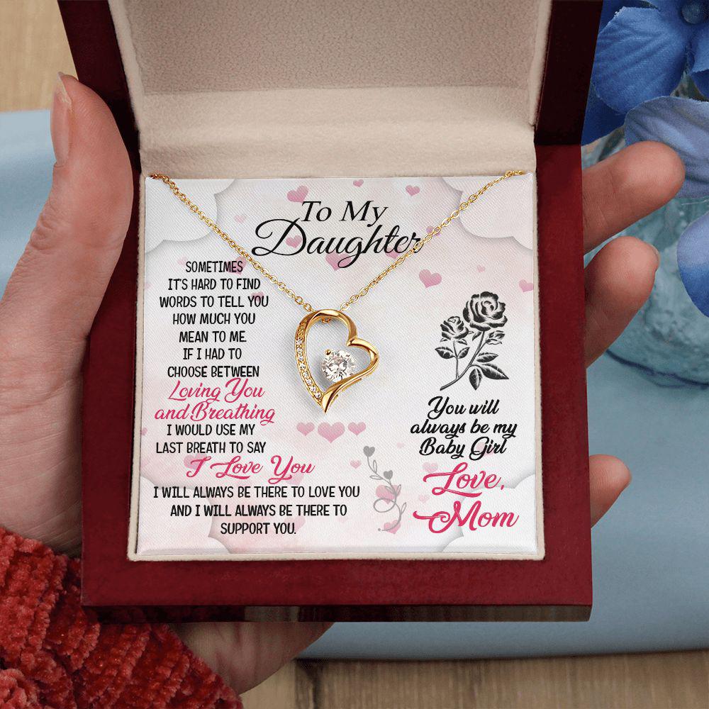 To My Daughter How Much You Mean To Me, Necklace With Message Card, Sentimental Gift For Daughter, Love From Mom. 593.jpg