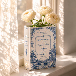 Custom Toile De Jouy Ceramic Book Vase, Personalised Wedding Gift for Couple, Bridal Shower Gift, Engagement, Wedding Gift, Bridesmaid Gift 595fed2f-b3bf-4fd4-9861-b7e65c78d77b-6.jpg