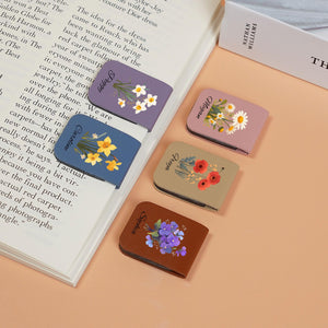 Personalized Leather Magnetic Bookmark: Birthday Flower Gift 596134b4-62f1-4adb-b3c5-55b02ca71a95-2.jpg