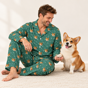 Paws, Prints & Pajama Nights – Custom Pet Face Pajamas, Personalized Long-Sleeve Sleepwear, Cozy Gift for Dog & Cat Lovers 5961567b-761d-4596-b77c-169742d90ba9-Pijama-xanh-ng-c-c-ng-corgi-8.png