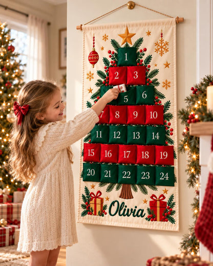 Personalized Christmas Advent Calendar, Custom Name 24-Pocket Fabric Countdown, Reusable Kids Wall Hanging Holiday Decor lâm bảo 596b04a6-d9bb-47bc-a18b-3117556cafdb-il_1588xN.8625564633_og2j.jpg
