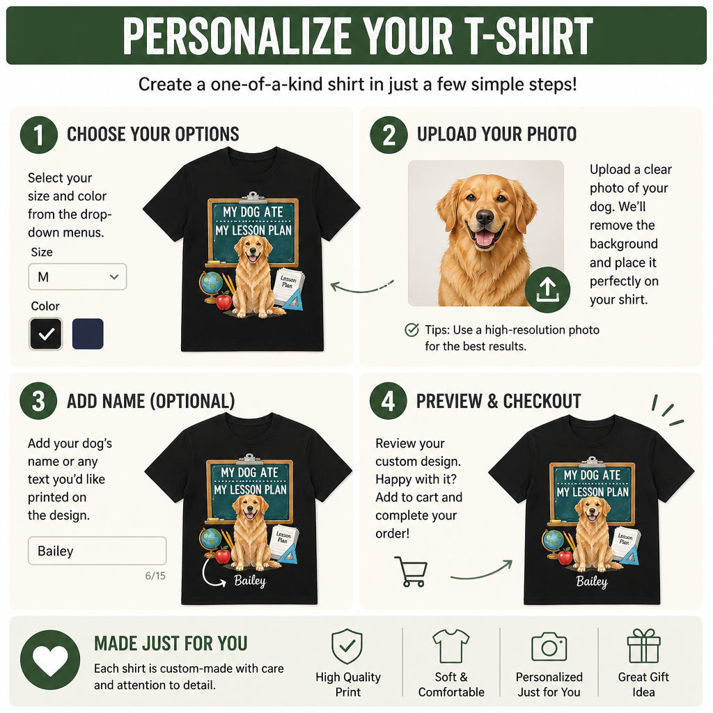 My Dog Ate My Lesson Plan — Custom Pet Portrait Teacher Tee - Personalized T-shirt 598445db-ebe1-4972-b00b-1e60393528ee.jpg