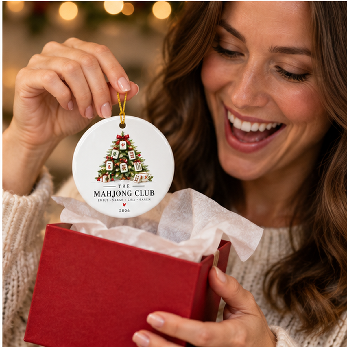 Personalized Mahjong Club Christmas Ornament – Custom Names Mahjong Group Ornament, Game Night Friends Holiday Gift 598647af-54b2-4593-bbb5-075dab281cf1-mahjong_club_mockup_4.png
