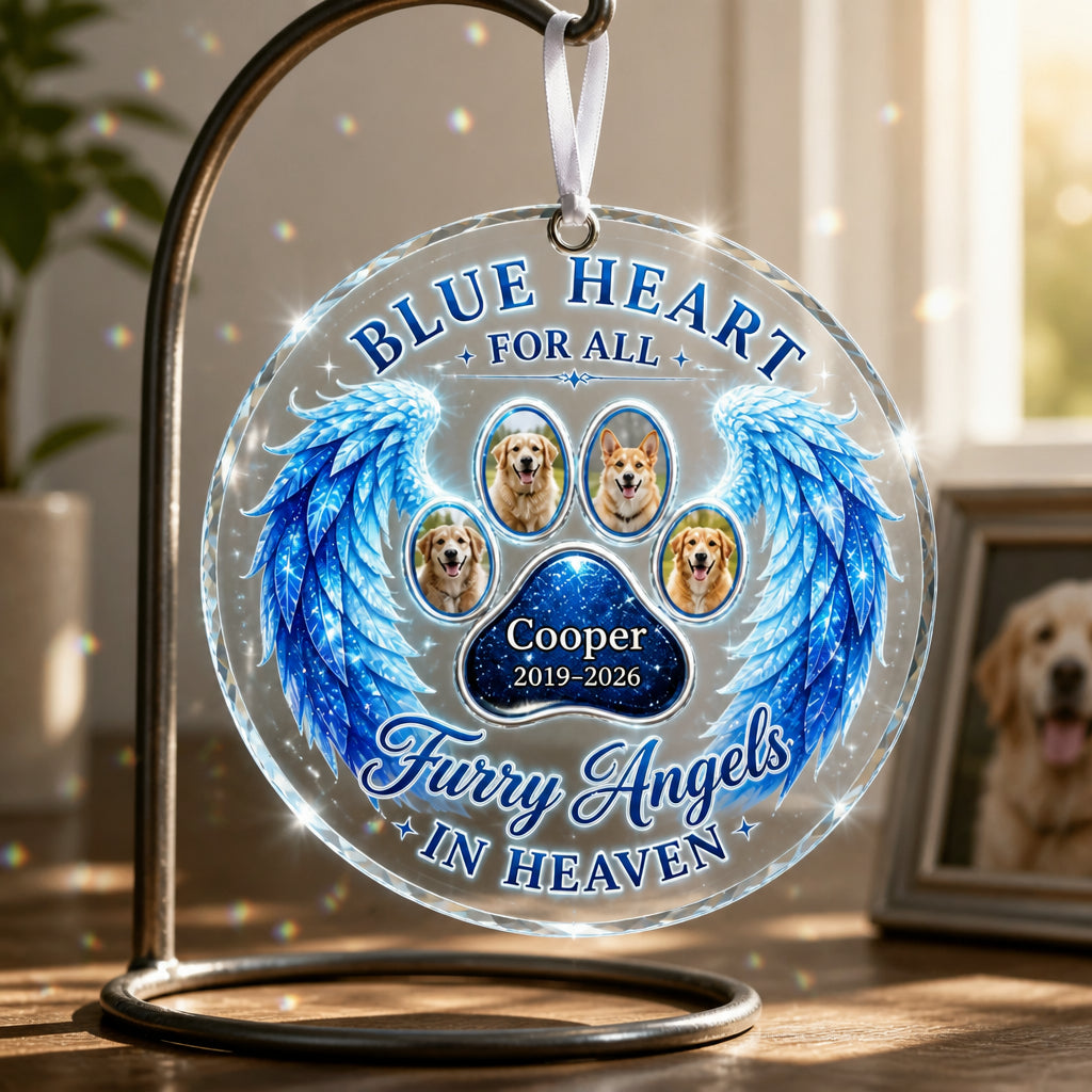 Blue Heart Furry Angels Memorial Suncatcher (Photo + Name) - Personalized Suncatcher Ornament 59a320d8-ff1b-4bd1-957b-010d5de0dd75.jpg