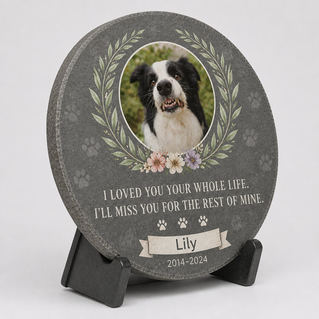 Pet Memorial Stone with Photo, Name & Years – "Loved You Whole Life" - Personalized Memorial Stone 59a698bf-2354-4991-8a9c-18b295f31bcd.jpg