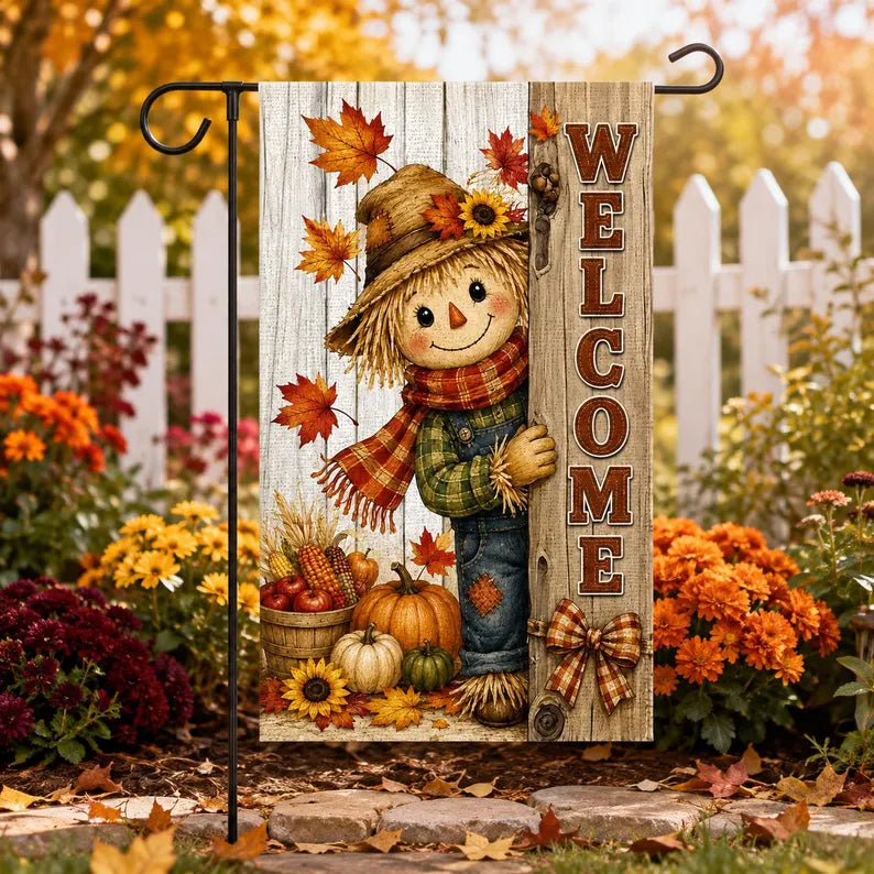 Welcome Fall Garden Flag, Scarecrow Pumpkin Autumn Yard Flag, Harvest Thanksgiving Garden Decor, Rustic Farmhouse Porch Flag 59b23258-9815-4c1a-823a-aed1aa0a10ac-fdgdf-3-.webp