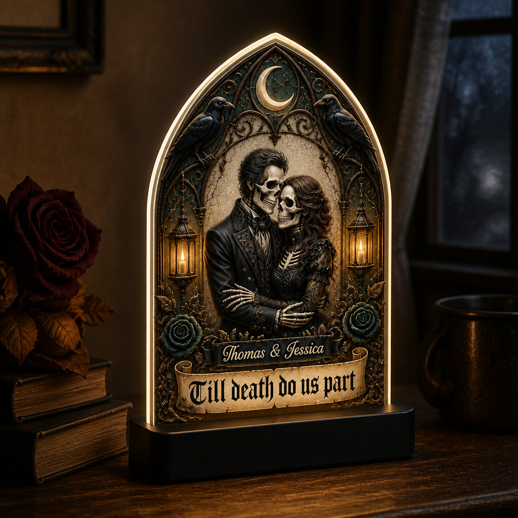 Gothic Skeleton Couple Night Light — Till Death Do Us Part (Photo + Names) - Personalized Acrylic Night Light 59b4a188-9494-4a00-bf15-c05b43d537d7.jpg