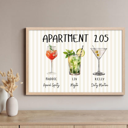 Custom Roommate Drink Print, Roommates as Drinks, Cocktail Poster, Trendy College Apartment Dorm Art, Bar Cart Decor, Personalized Wall Art 59ba9f95-5127-43f0-bf4c-9033d0a02ba7-4.jpg