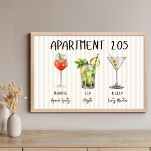 Custom Roommate Drink Print, Roommates as Drinks, Cocktail Poster, Trendy College Apartment Dorm Art, Bar Cart Decor, Personalized Wall Art 59ba9f95-5127-43f0-bf4c-9033d0a02ba7-4.jpg
