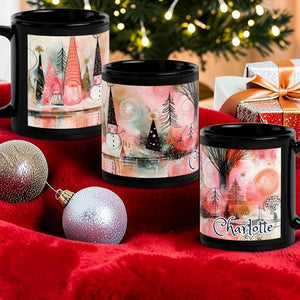 Personalized Christmas Mug, Custom Name Whimsical Winter Wonderland Mug, Boho Holiday Coffee Cup, Black Ceramic Mug, Gnome Snowman Gift 59f4e937-7682-4319-aa5b-6e3c7c4aa391-r1.jpg