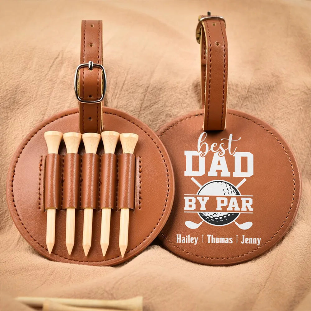 Best Dad By Par - Personalized Golf Tee Bag - Gift For Golf dad, Gift For Father, Grandfather, Father's Day Gift