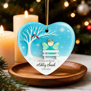 Angel Memorial Sea Glass Effect - Personalized Ornament - Christmas Sympathy Gift