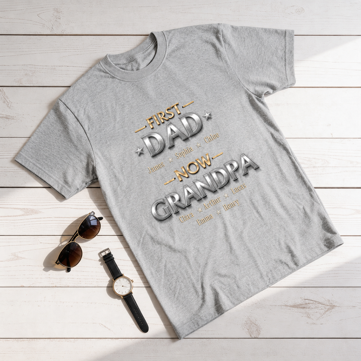 Living The Best Title - Personalized Shirt For Dad, Grandpa