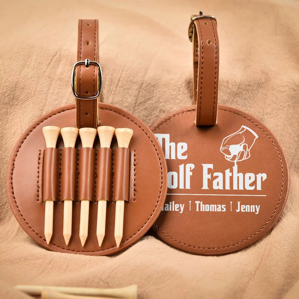 The Golf Father - Personalized Golf Tee Bag - Gift For Golf dad, Gift For Father, Grandfather, Father's Day Gift