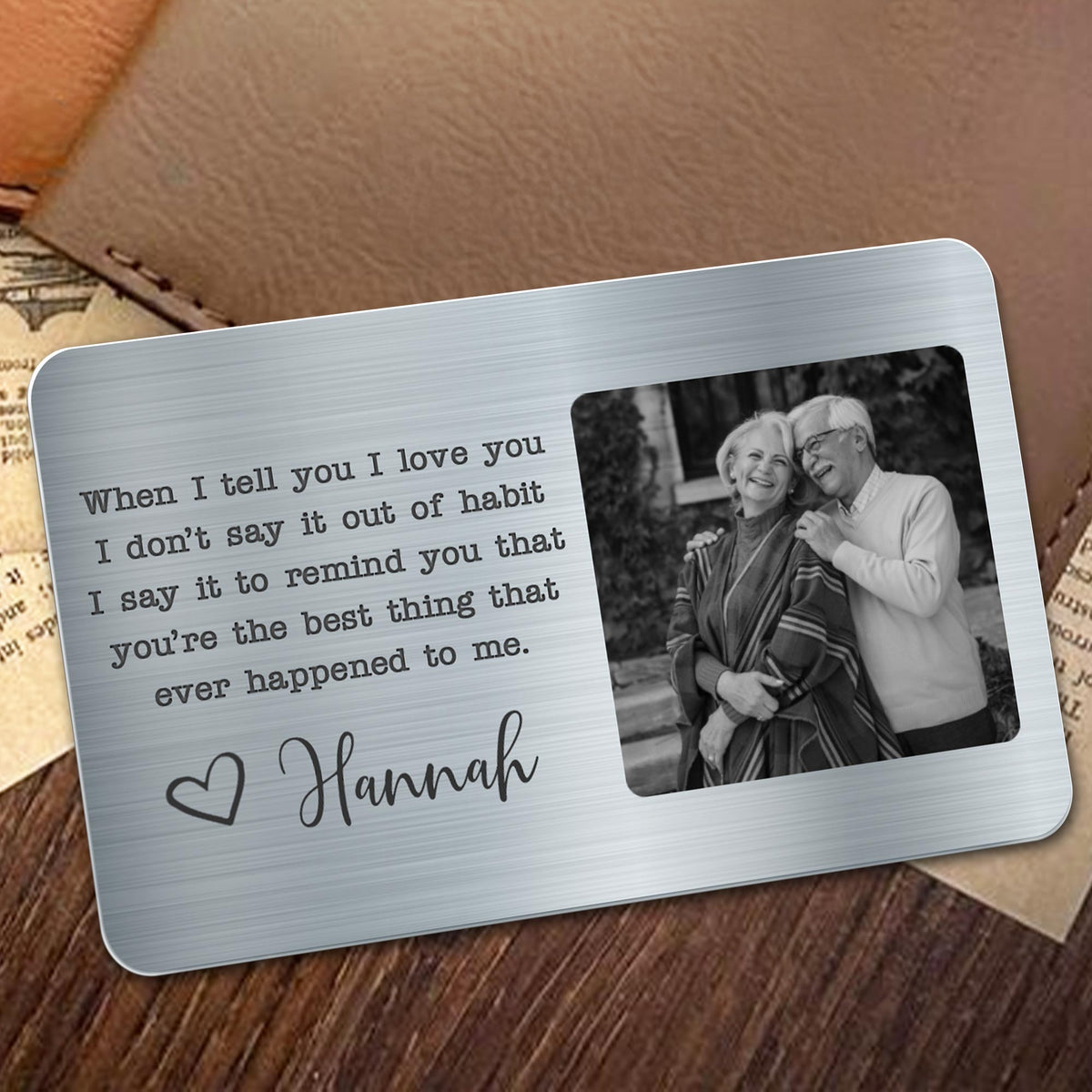 I Love You Reminder - Personalized Wallet Card - Valentine's Day, Anniversary Gift For Couple