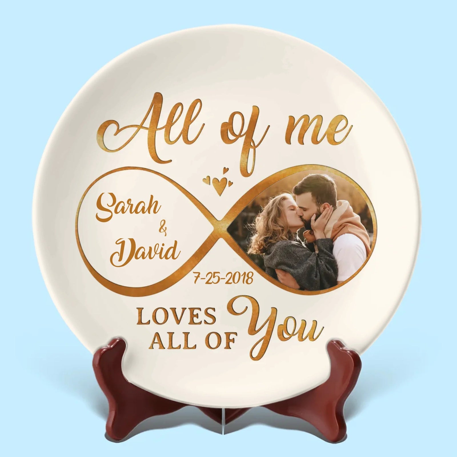 All Of Me Loves All Of You - Personalized Ceramic Plate - Gift For Couple, Husband Wife, Anniversary Gift