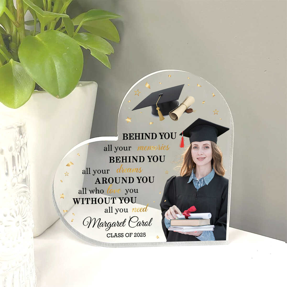 Personalized Graduation Heart Acrylic Plaque, Graduation Gift For Her, Him, College Graduation Gift, High School Graduation Gift