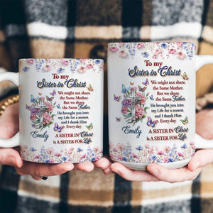 To My Sister In Christ, Personalized Ceramic Coffee Mug, Gift For Soul Sister