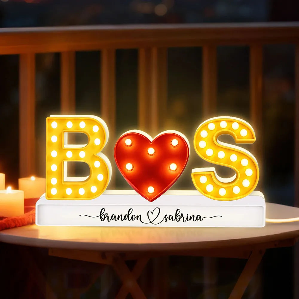 Eternal Love Couple Initials - Personalized Acrylic Light Box - Heartfelt Valentine's Day Gift, Anniversary Gift For Couple