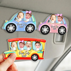 Personalized Kids Photo Visor Clip For Dad, Custom Drive Safe Daddy Sun Visor Clip, Father's Day Gift, Drive Safe Gift For Grandpa
