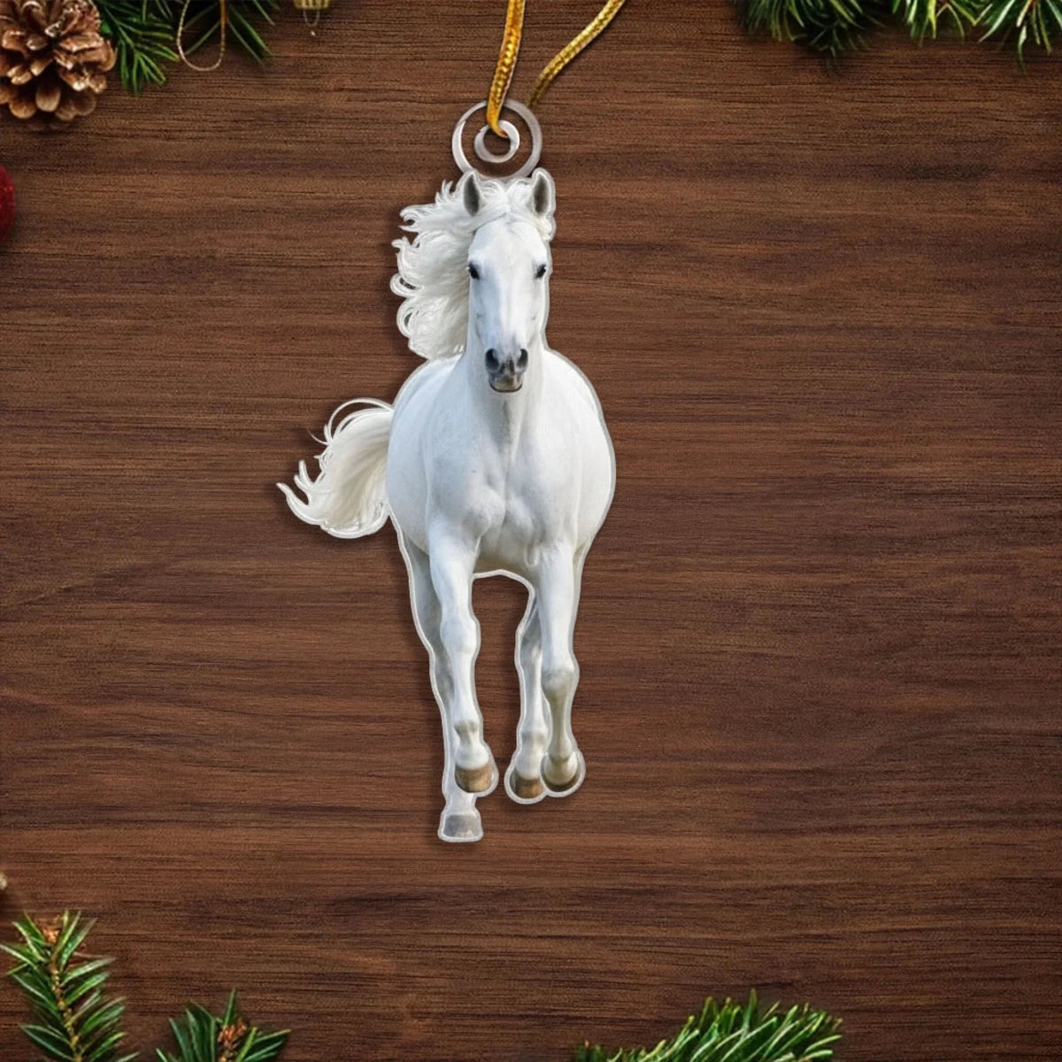 Custom Photo Riding Horse - Personalized Acrylic Ornament- Christmas, Birthday Gifts For Besties, Sisters, BFF, Family