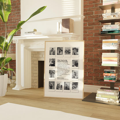 Custom Polaroid Photo Frame - Personalized Canvas - Gift For Couple, Valentines Day Gift