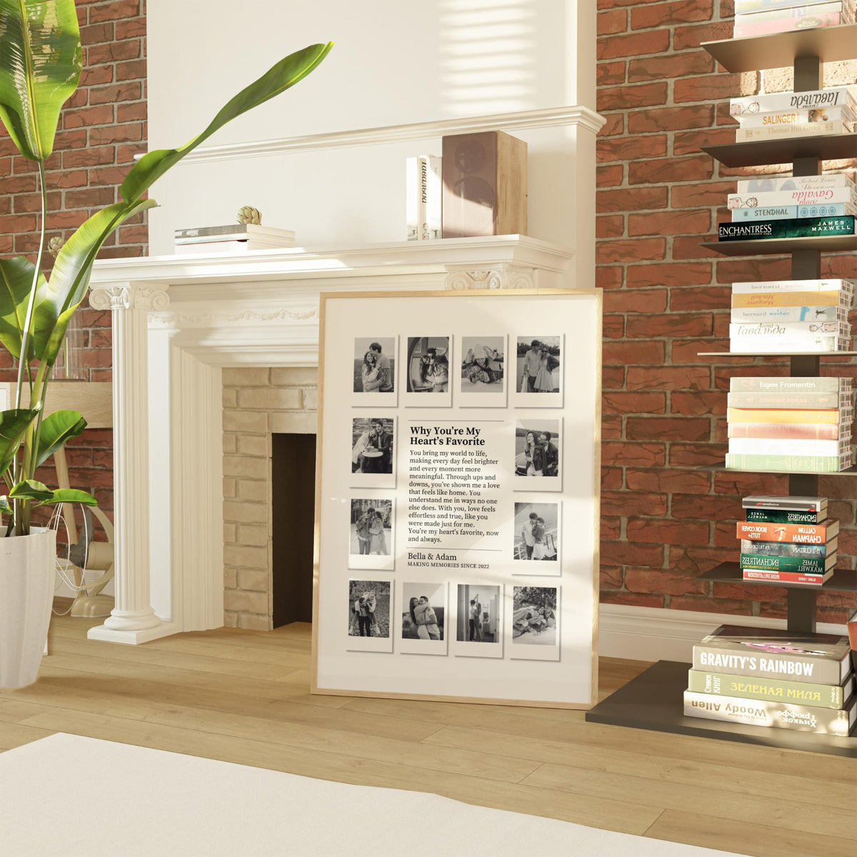 Custom Polaroid Photo Frame - Personalized Canvas - Gift For Couple, Valentines Day Gift