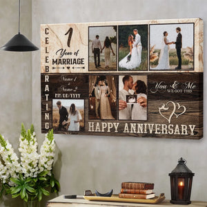 Custom Photo, Happy Wedding Anniversary Gifts, Marriage Gifts, Personalized Canvas For Couple