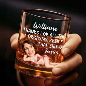 Keep That Thing Up - Personalized Whiskey Glass - Anniversary Gift, Valentine's Day Gift For Husband, Boyfriend