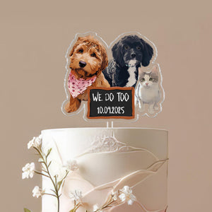 Personalized Pet Portrait Photo Wedding Cake Topper, Custom Dog Photo Cake Topper, Dog Owner Party Favors Decor, Wedding Party Favors