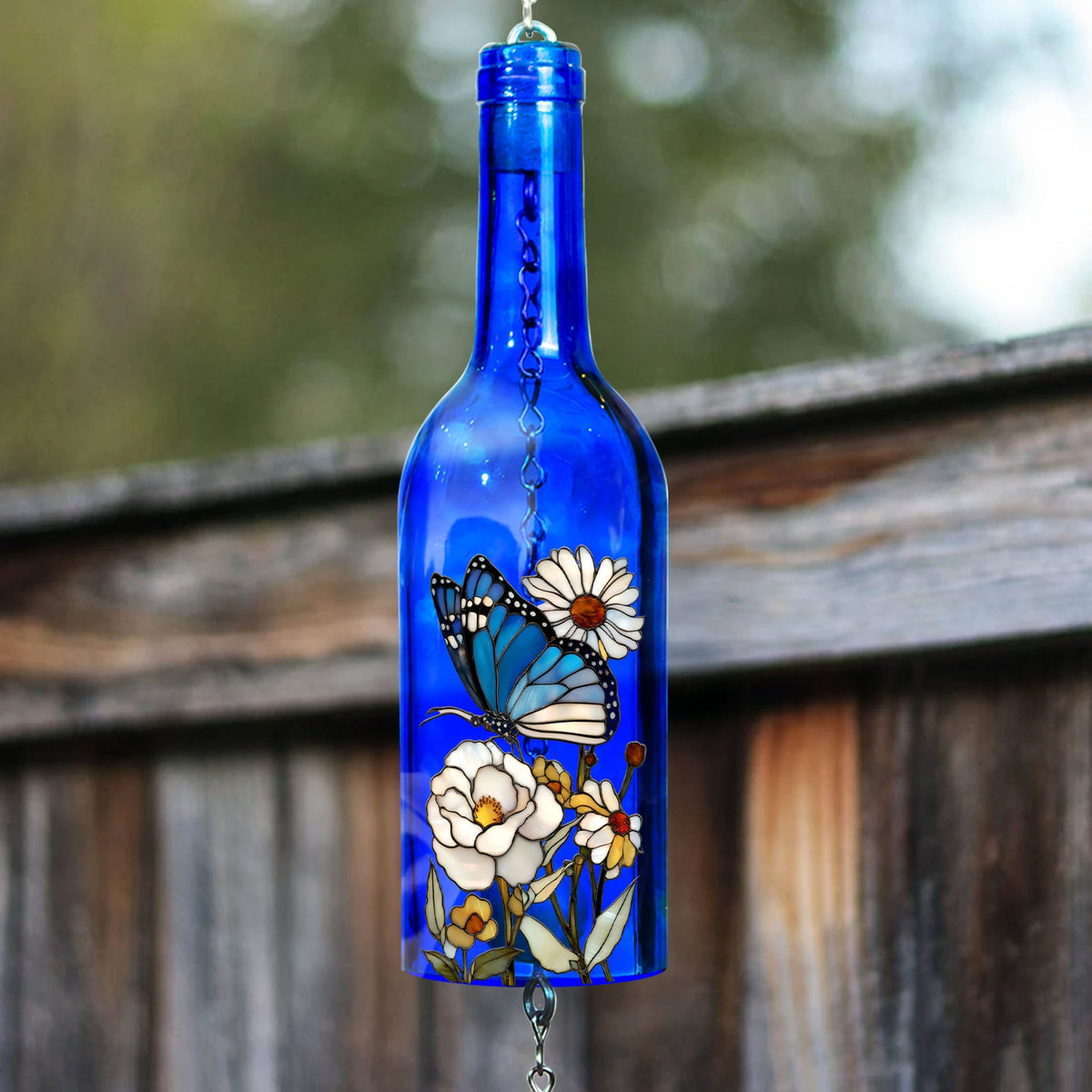 My Beautiful Garden - Personalized Wine Bottle Wind Chime - Gift For Garden Lovers