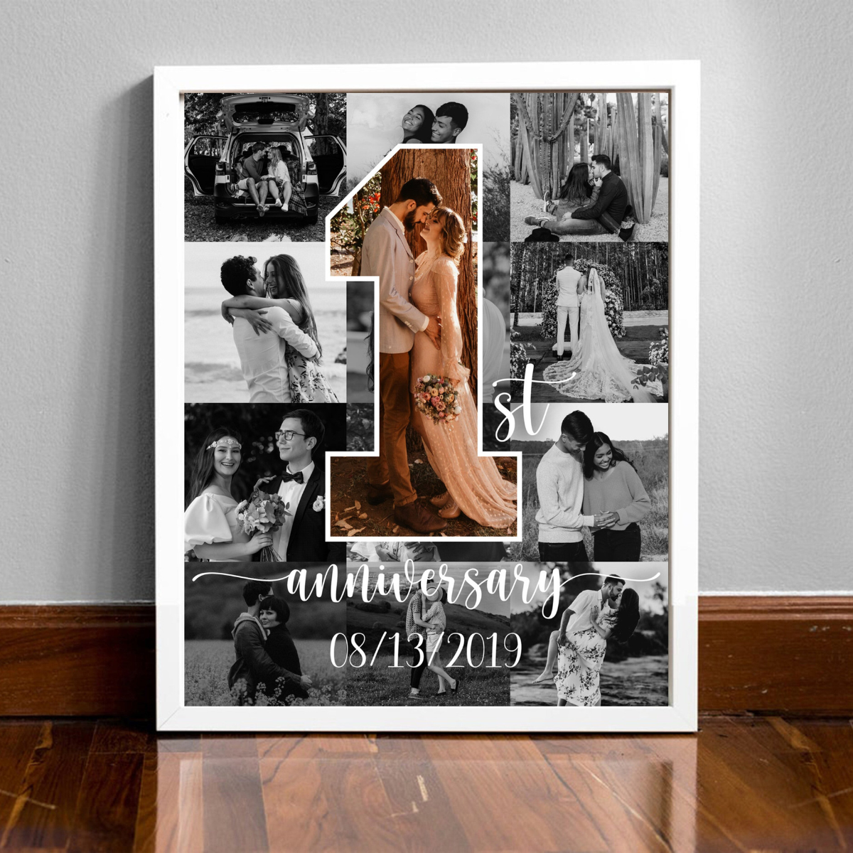 Custom Anniversary Gifts For Wife Husband, Number One Collage, One Year Anniversary Gifts