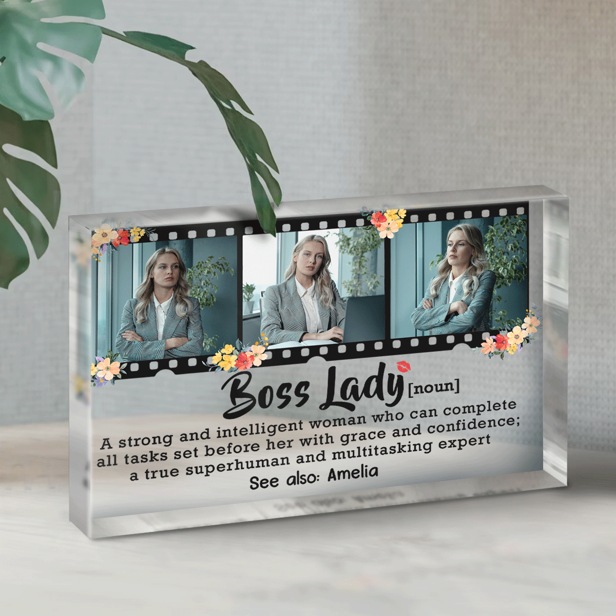 Boss Lady Definition - Personalized Acrylic Plaque - Boss Gift For Women, Gift For Female Manager, Boss Lady Gifts