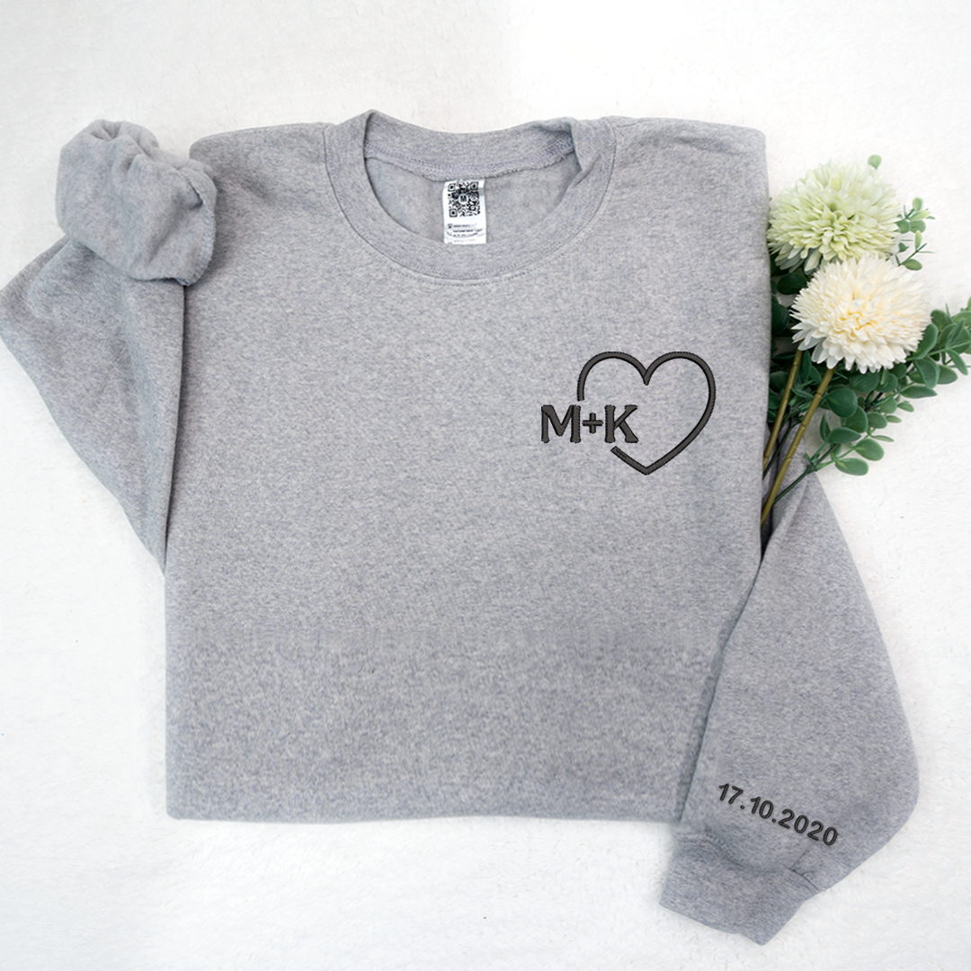 Custom Couple Initials - Personalized Embroidered Apparel - Gift For Couple