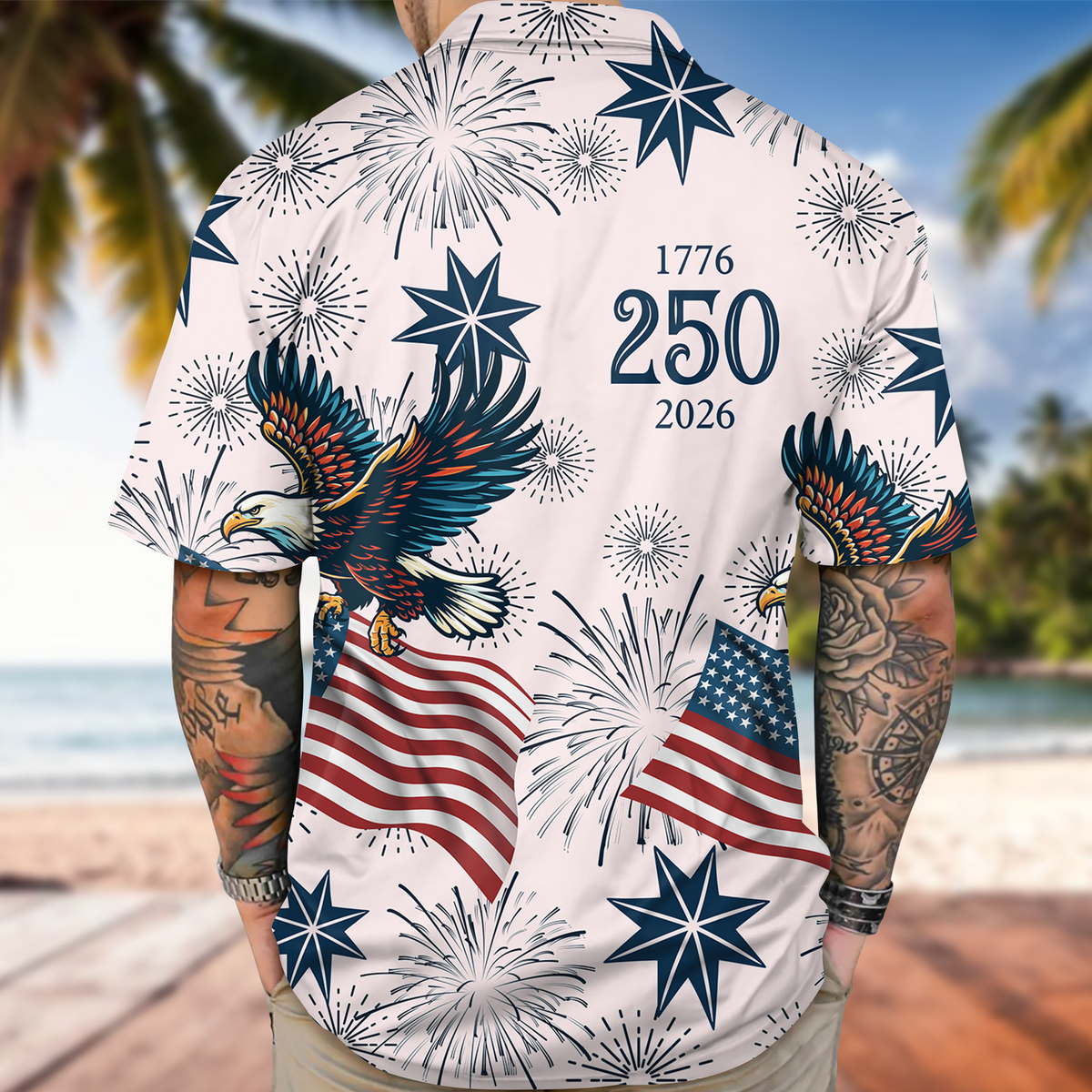 USA 250 Anniversary Eagle 1776-2026 Hawaii Shirt