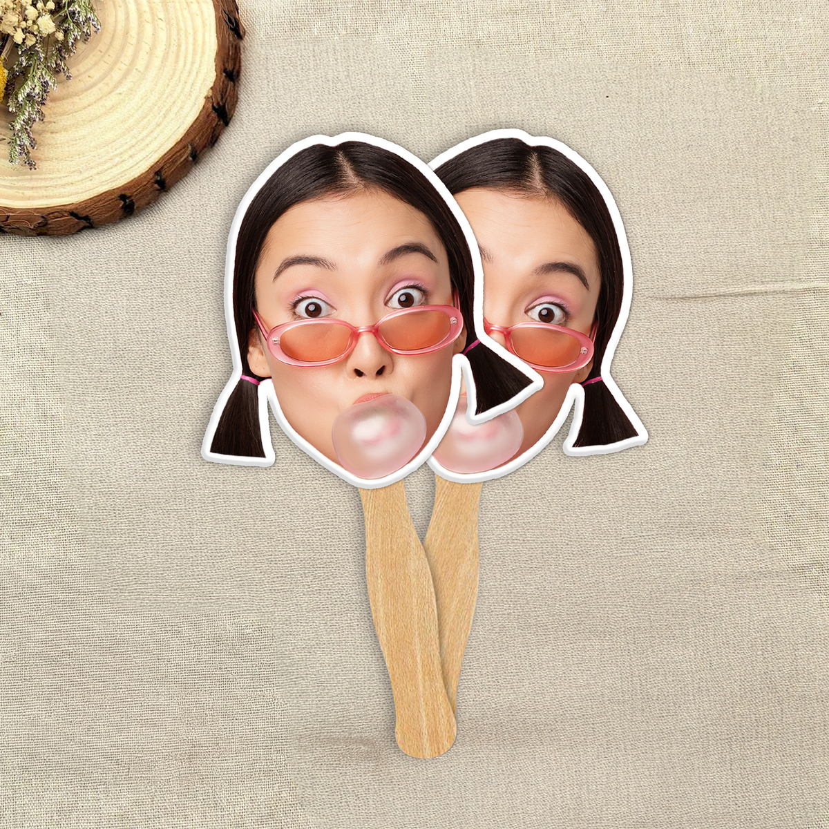 Custom Funny Face Photo For Special Day Face Fan,Face on a Stick,Custom Heads on a Stick