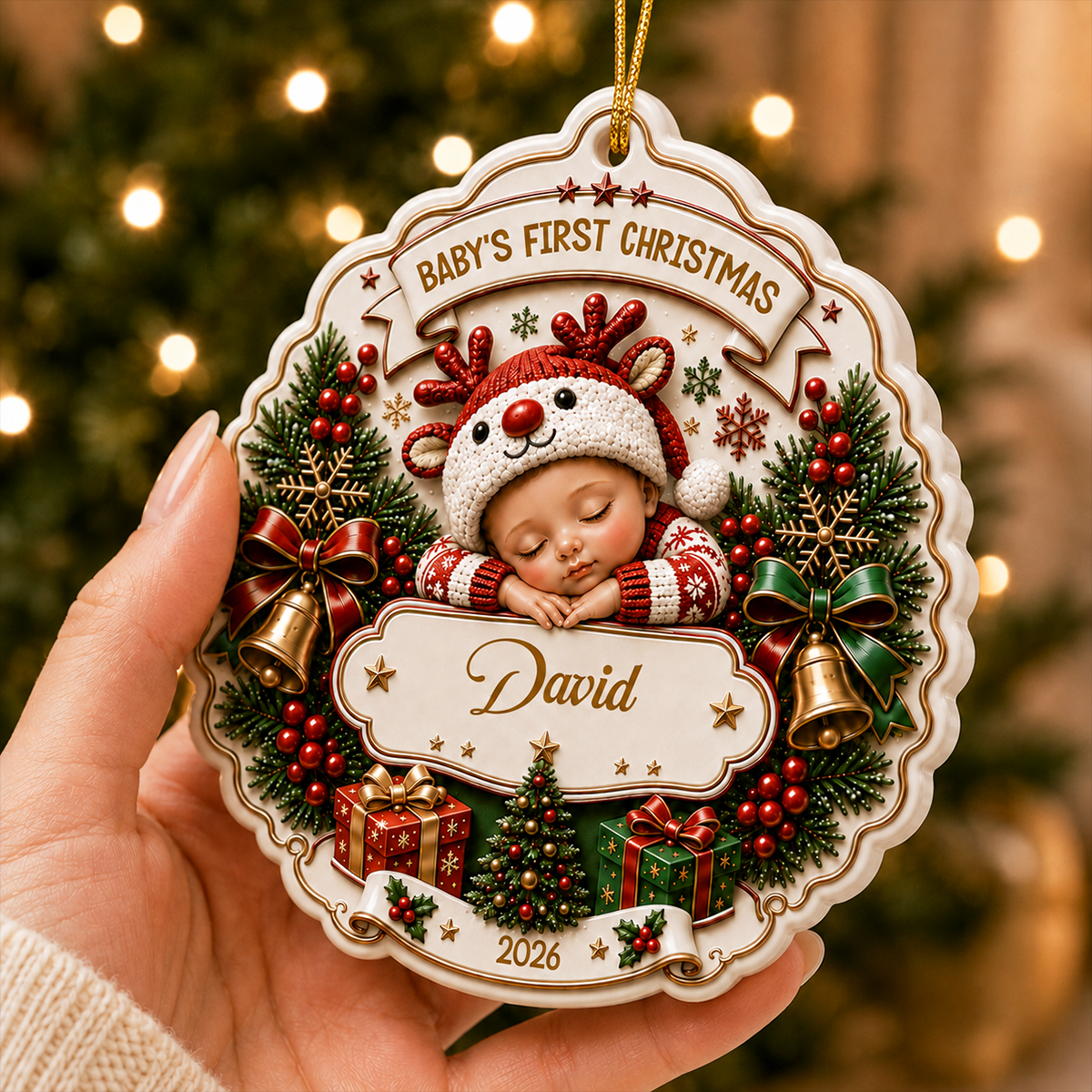 Sweetest Addition To Our Family - New Mom New Born Ornament - Real 3D Raised Ornament