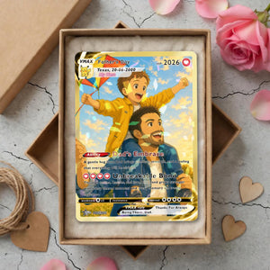 Custom Father & Kids PKM Card, Personalized Pokedad Card, Anime Photo Card, Gift From Kids, Family Keepsake Card, Anime Fan Papa Gift