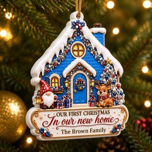 First Christmas in Our New Home - Family Ornament - Real 3D Raised Ornament