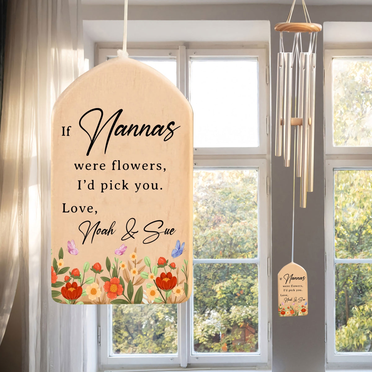 If Nannas were Flowers I'd Pick You - Personalized Windchime - Gift For Grandma, Mother's Day, Birthday Gift