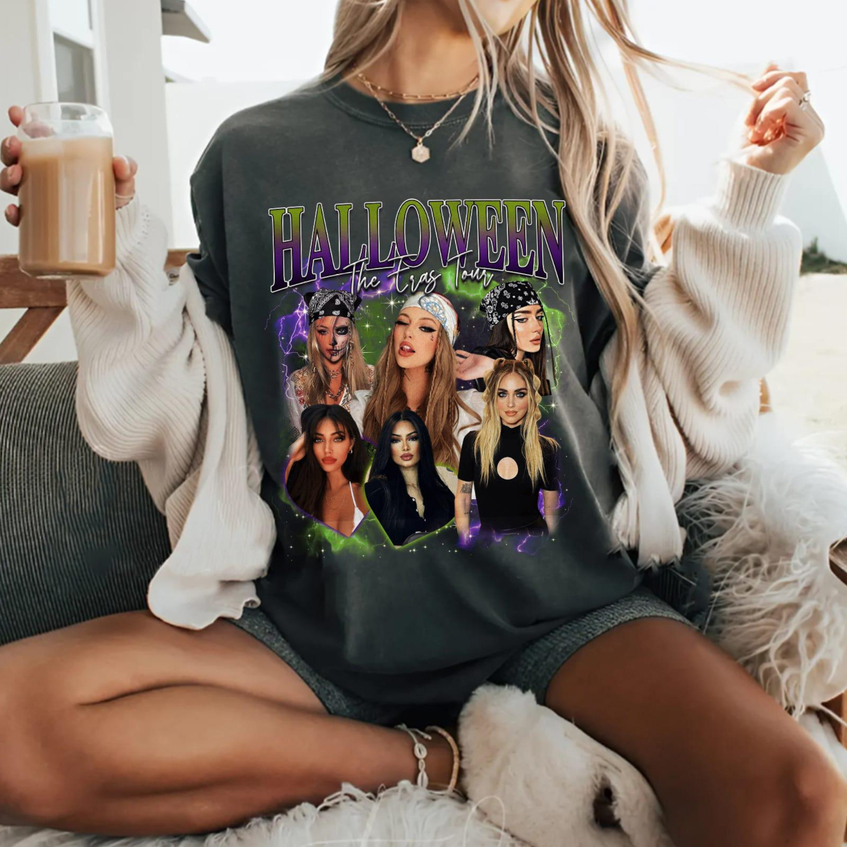 Custom Photo Halloween Bootleg T-shirt, Personalized Picture Sarcastic Tee for Spooky Season Party, Funny Gift for Girlfriend