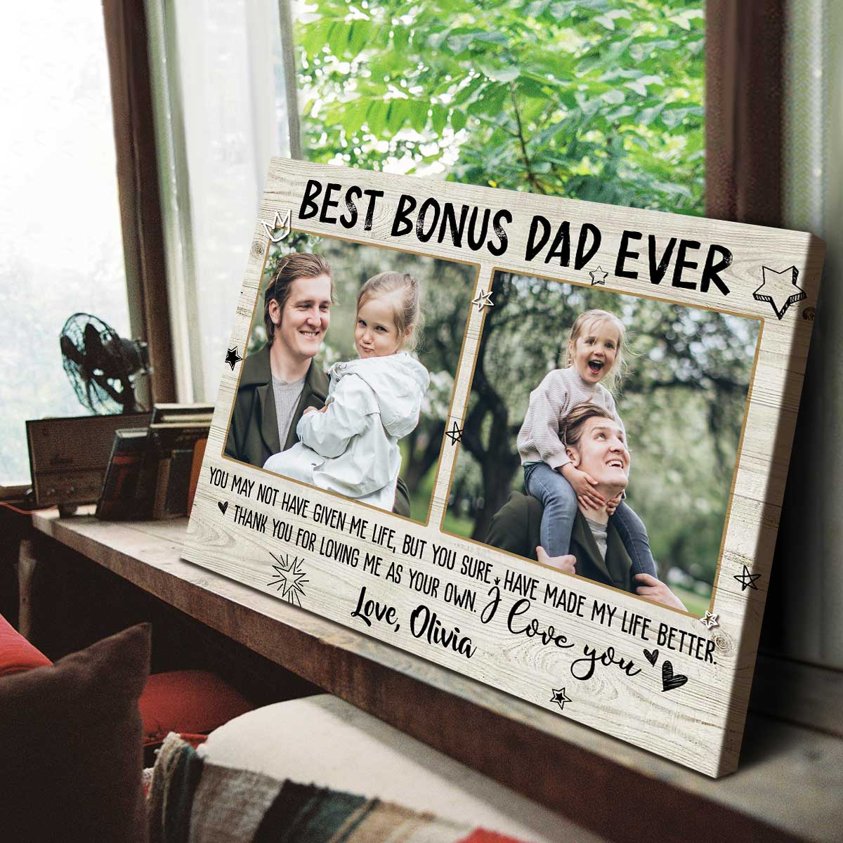 Best Bonus Dad Ever Photo Gift, Dad Gifts For Bonus Dad Step Dad 2025, Bonus Dad Gifts