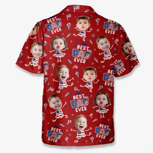 Dad Energy - Personalized Hawaiian Shirt - 4th Of July Gift, Independence Day Shirt, Gift For Dad, Papa